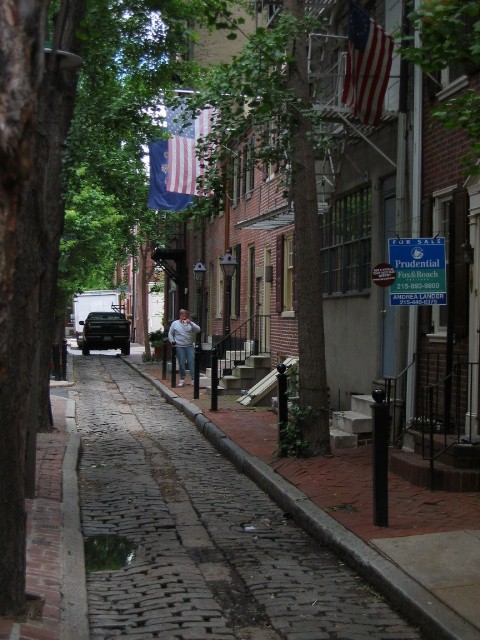 Cobblestone Alley with Federal Period Homes